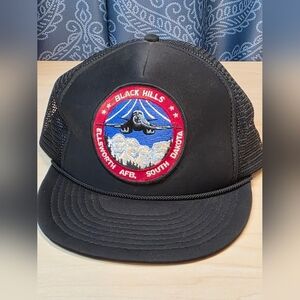 Nissin Trucker/Baseball Cap Vintage Mesh Snapback Patch Ellsworth AFB SD *Read*